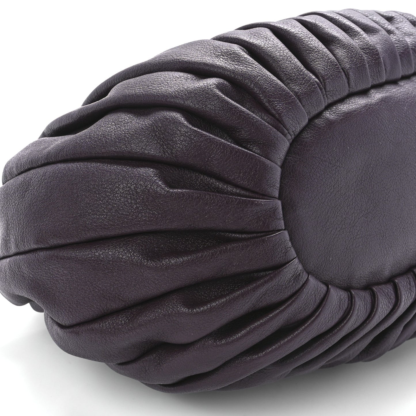 Calfskin Pleated Balloon Bag Eggplant