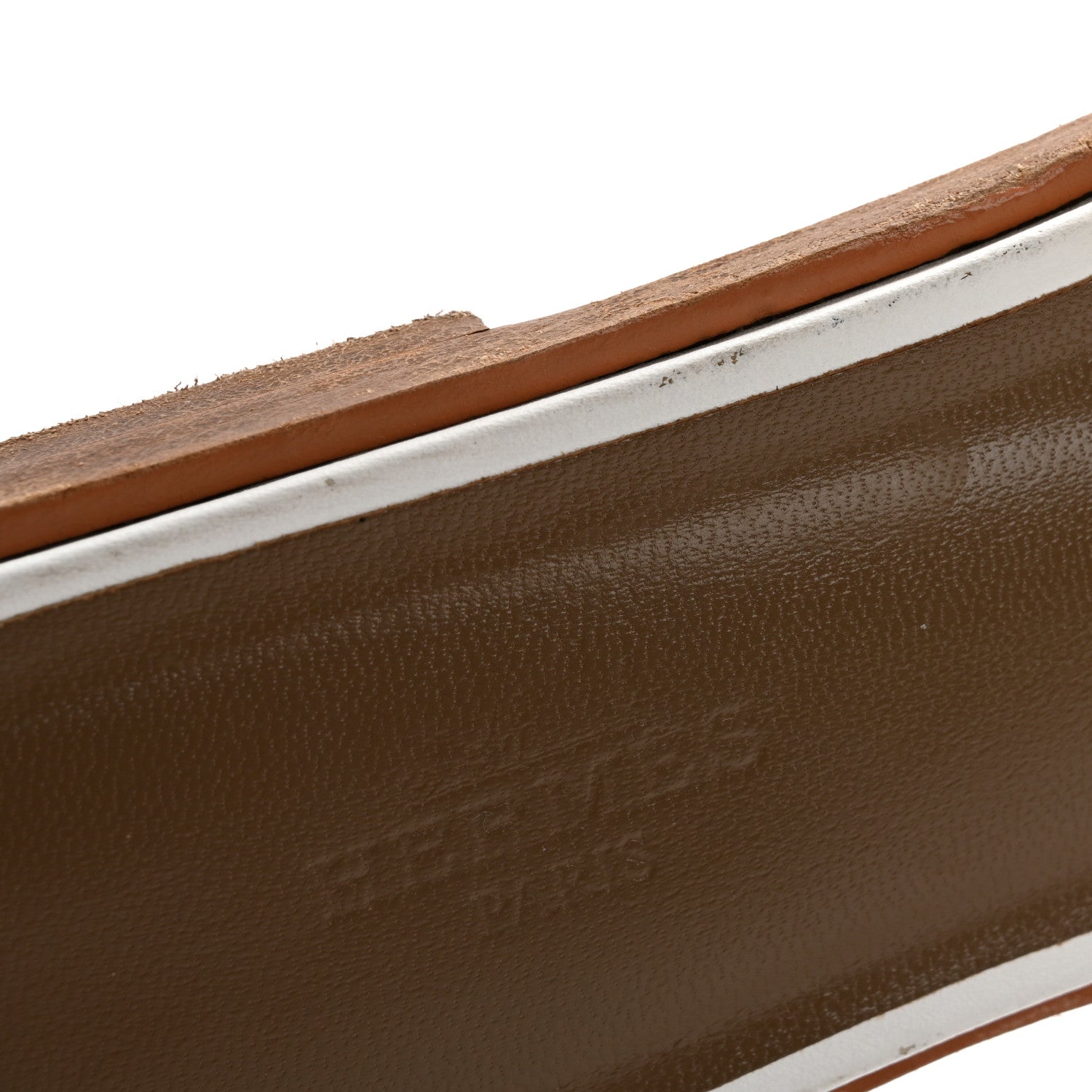 Hermes Box Calfskin Oran Sandals 37 White 10 of 12