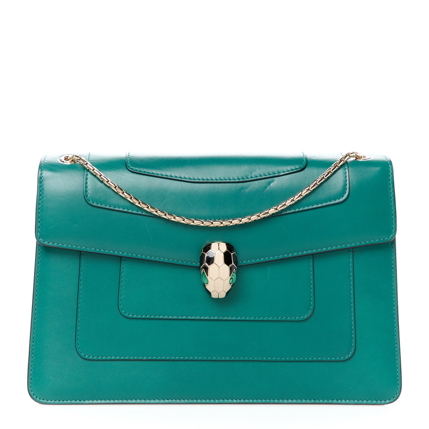 Calfskin Serpenti Forever Shoulder Bag Emerald Green