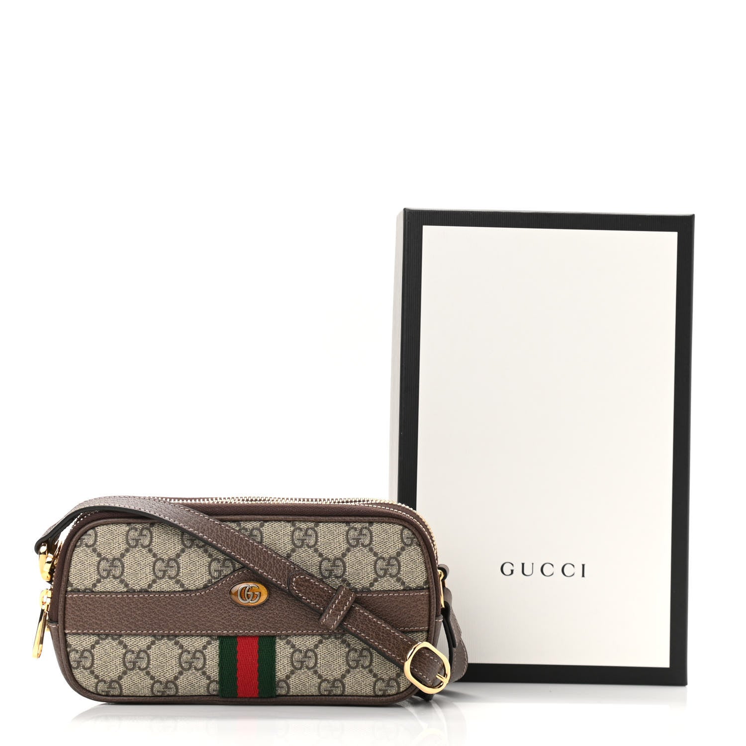 Gucci GG Supreme Monogram Web Mini Ophidia GG Bag Brown 13 of 13
