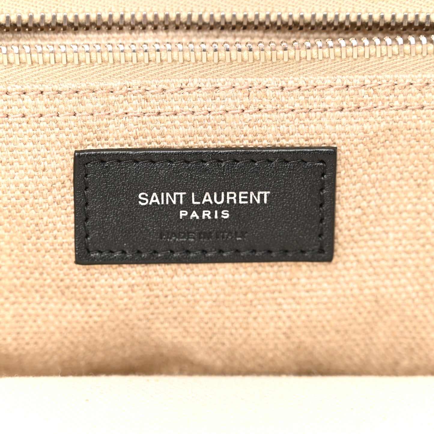 Linen Calfskin Small Rive Gauche Tote Optic White