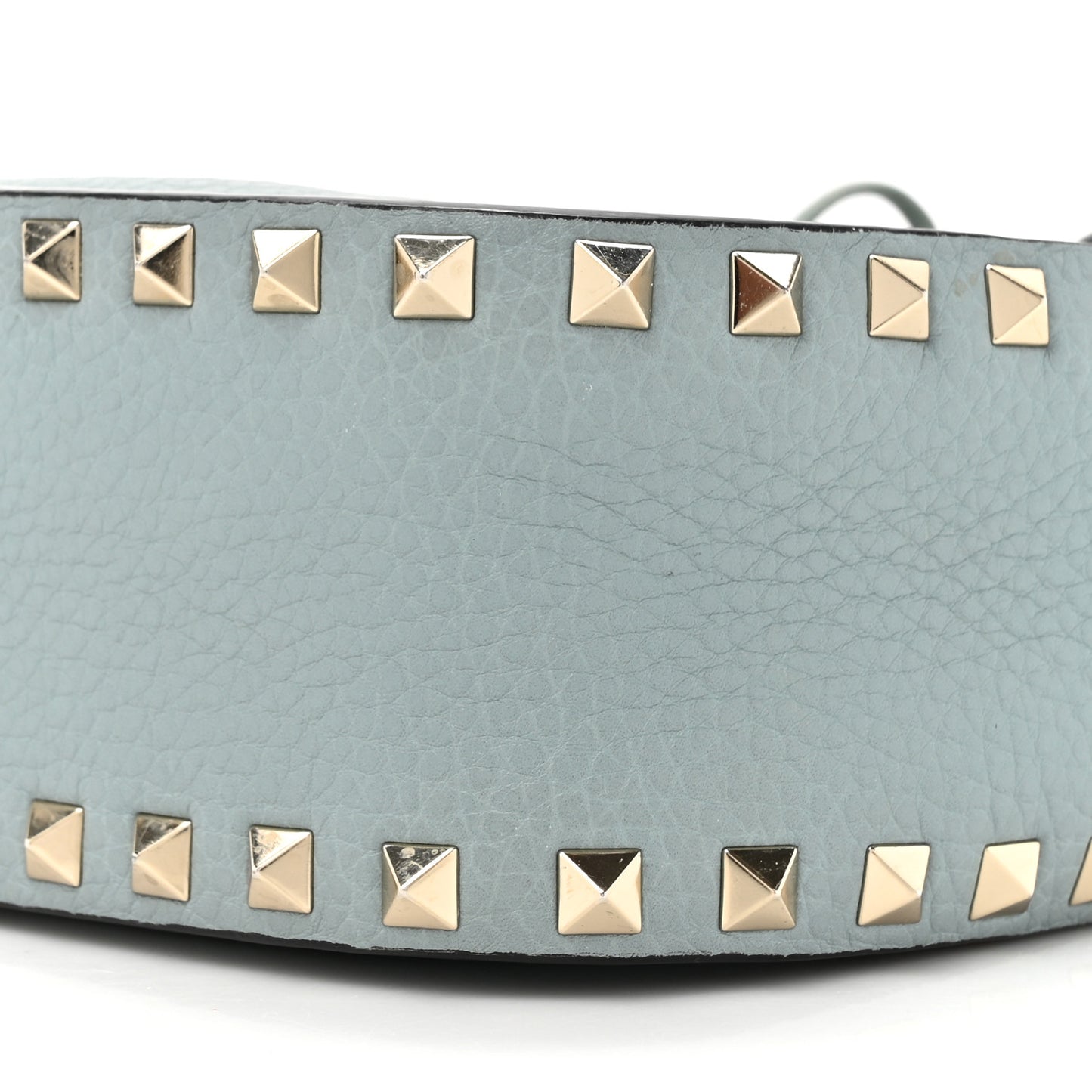 Grained Calfskin Rockstud Bucket Bag Amadeus
