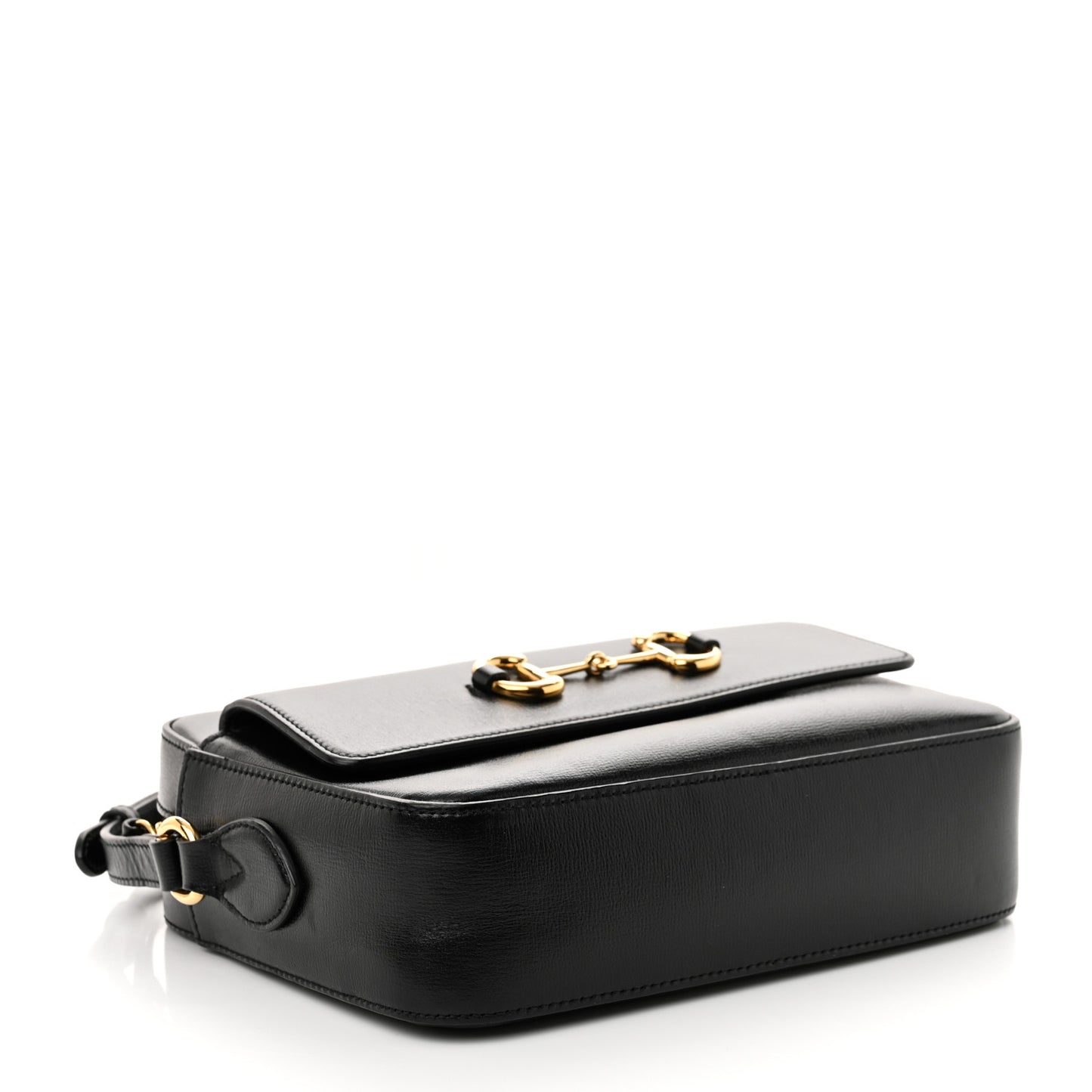 Textured Calfskin Small Horsebit 1955 Shoulder Bag Black