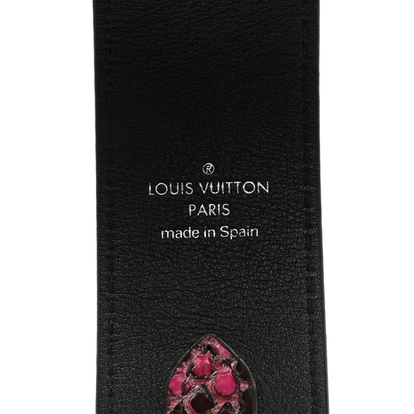 Snakeskin Calf Bandouliere Shoulder Strap Pink