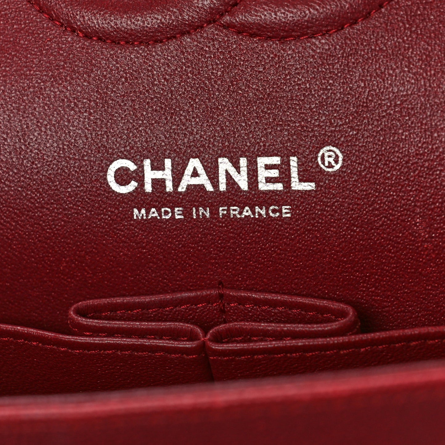 Caviar Quilted Medium Double Flap Dark Red