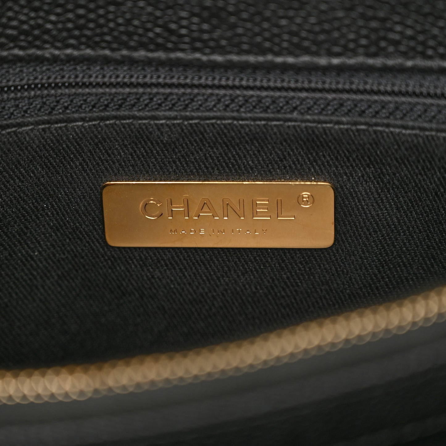 Grained Calfskin Small Stitched Flap Black