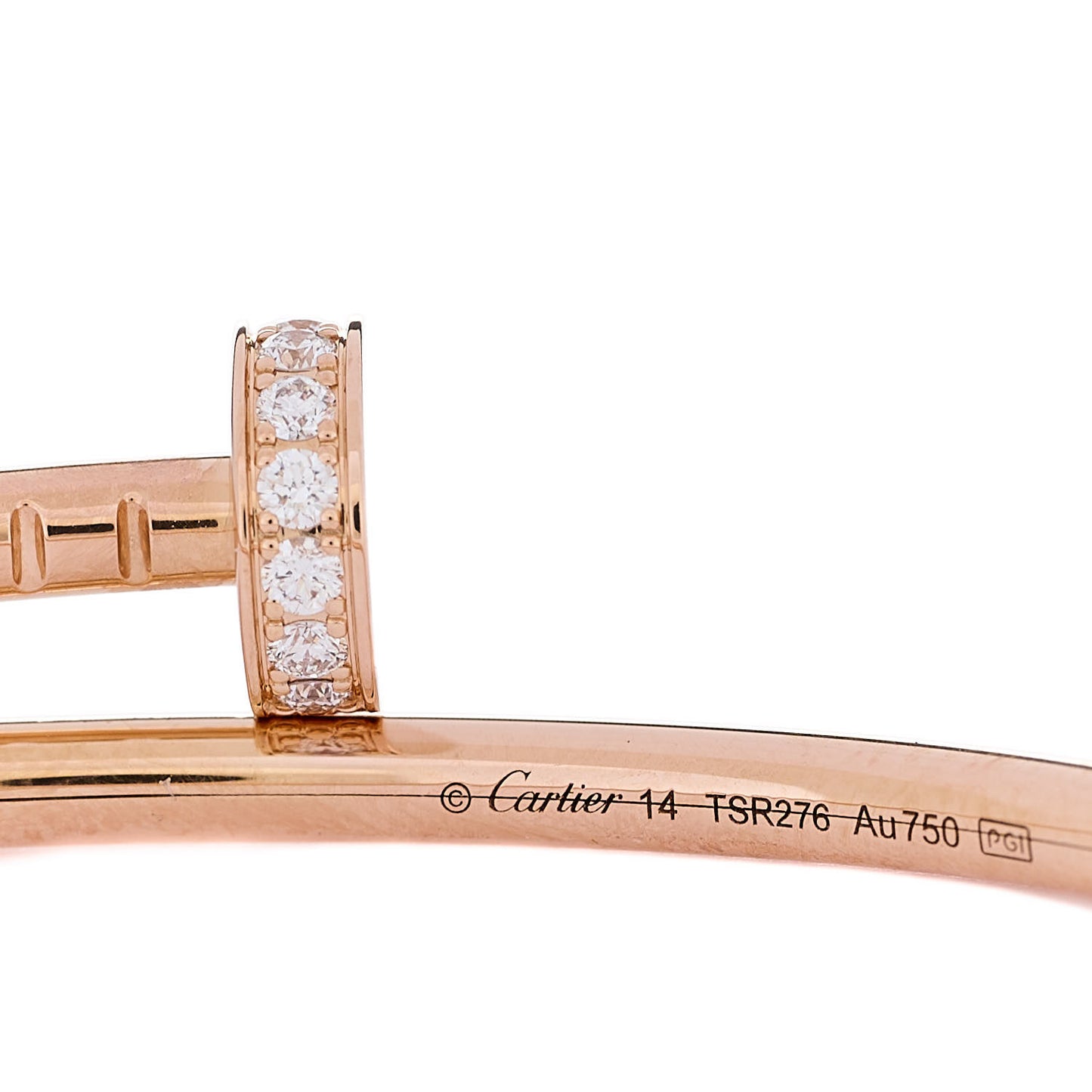 18K Pink Gold Diamond Small Juste Un Clou Bracelet 14