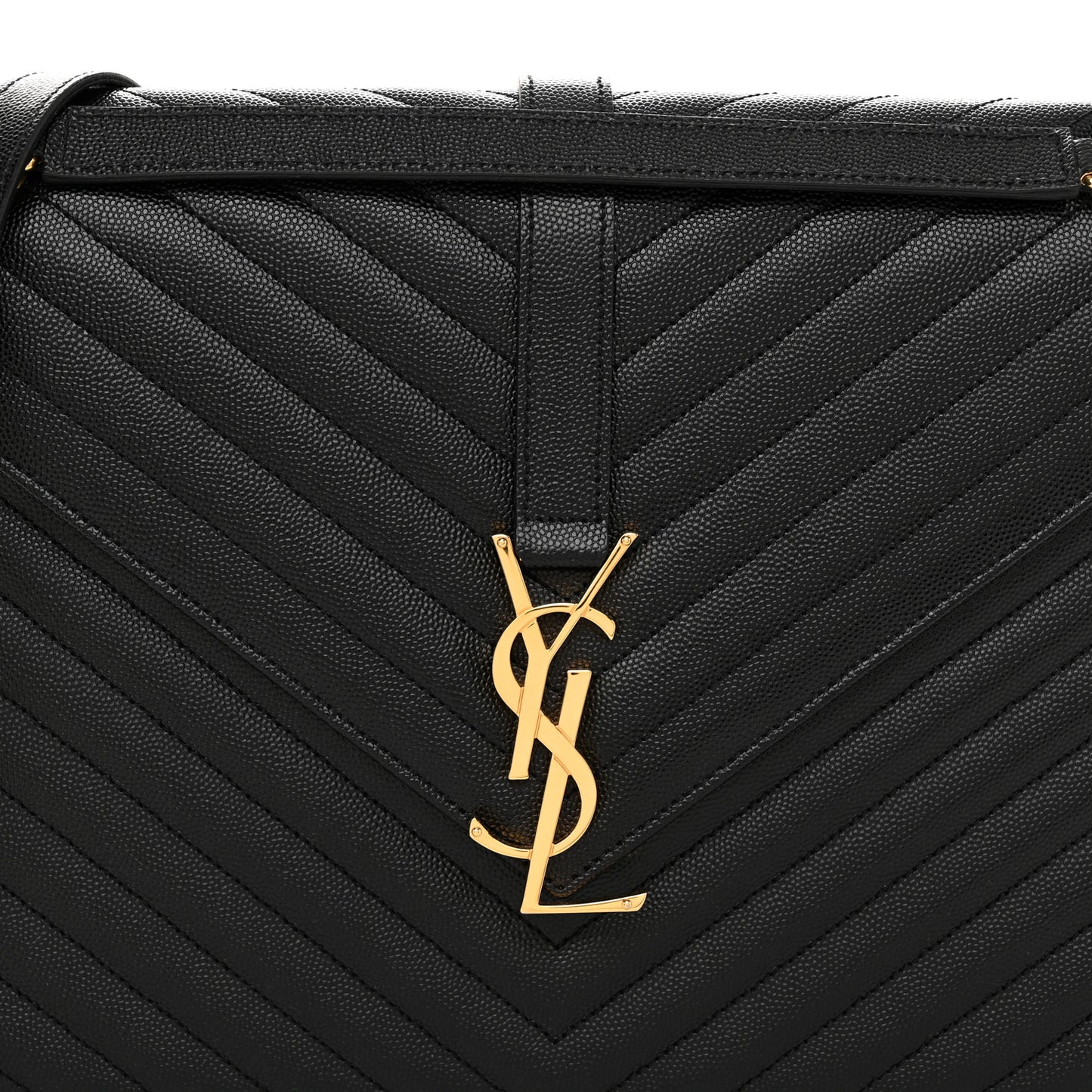 Grain De Poudre Matelasse Chevron Large Monogram Satchel Black