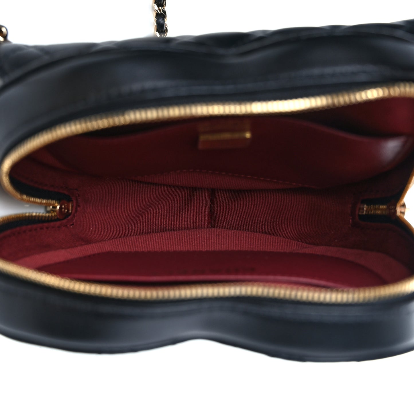 Lambskin Quilted CC In Love Heart Bag Black