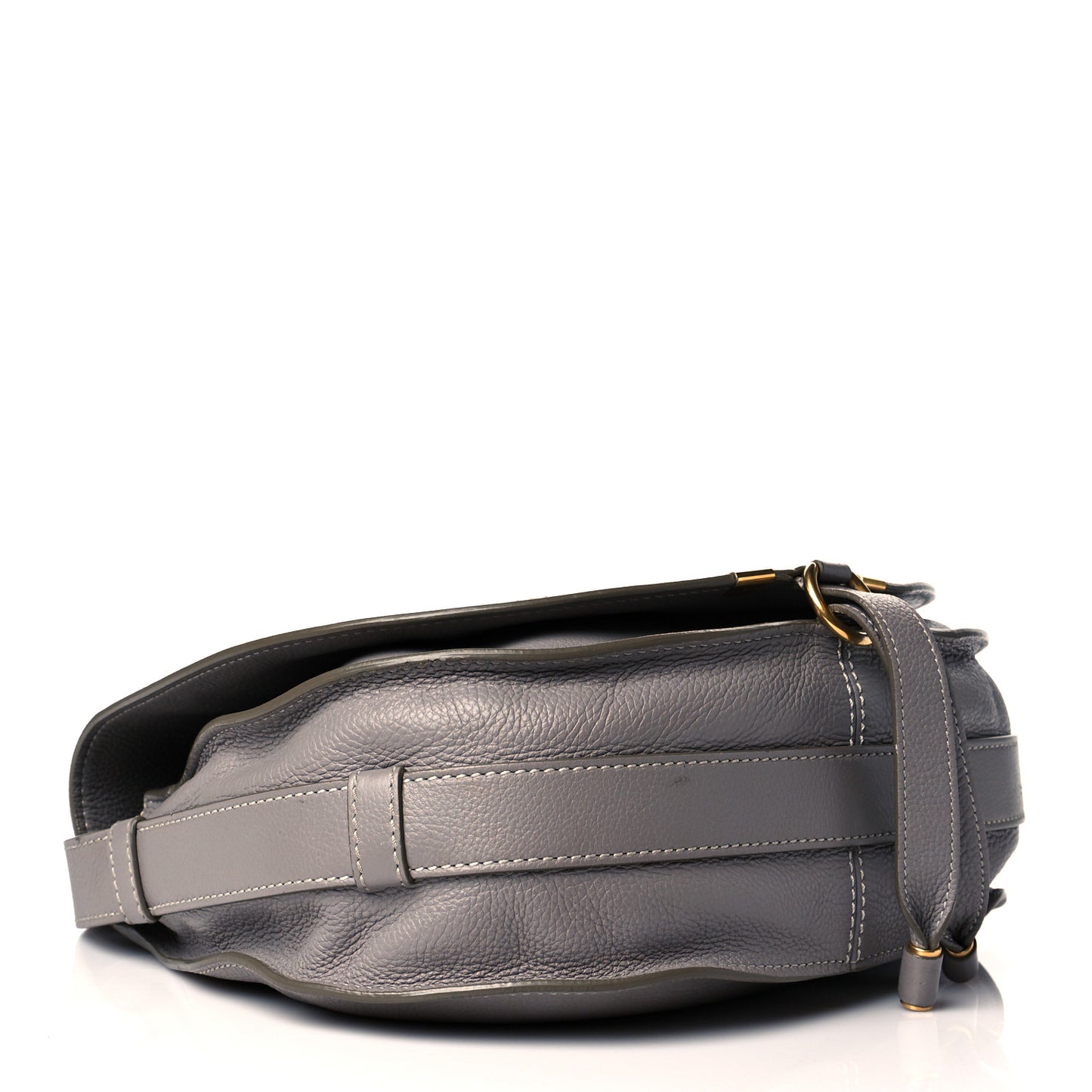 Calfskin Medium Marcie Round Crossbody Bag Cashmere Grey