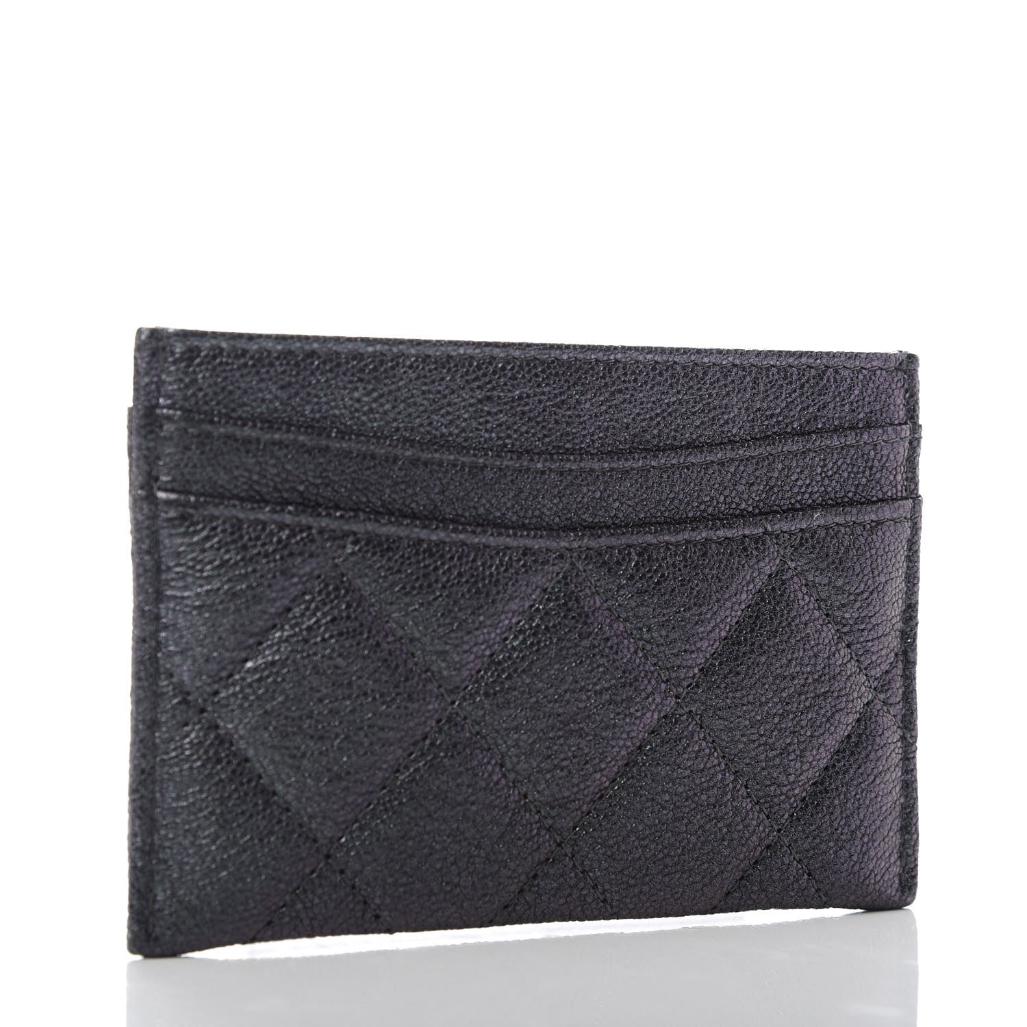 Chanel Iridescent Caviar Quilted Card Holder Black 3 of 9