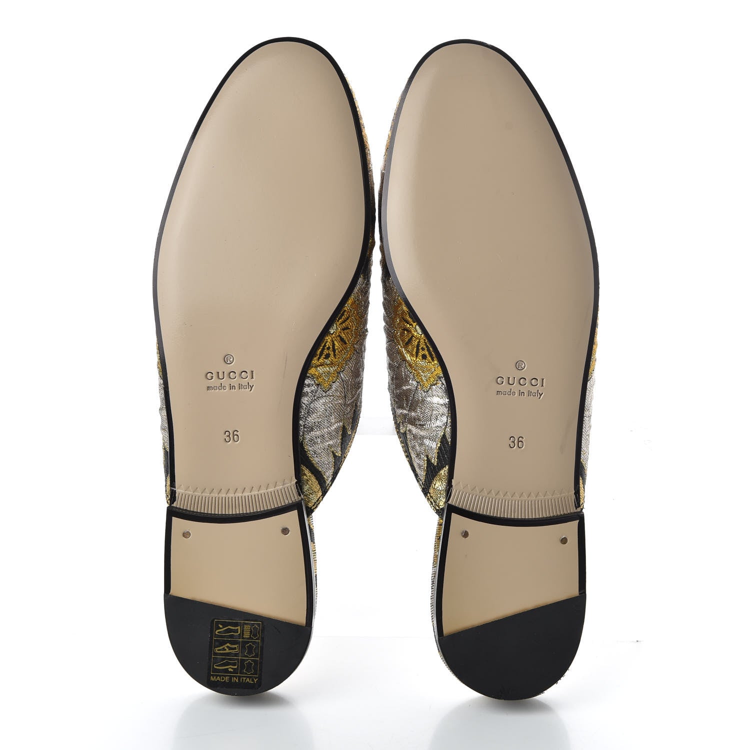 Gucci Jacquard Floral Womens Princetown Slippers 36 Oro Black 6 of 9