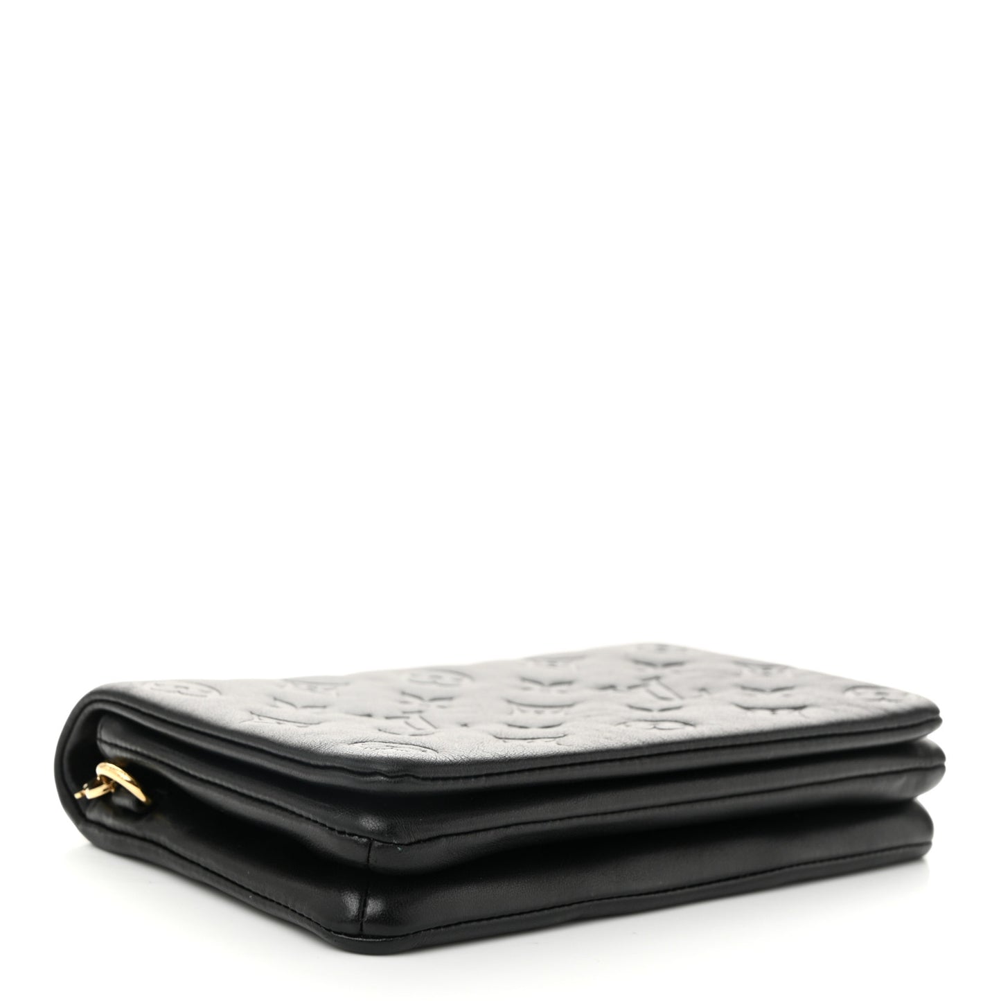 Lambskin Embossed Monogram Pochette Coussin Black