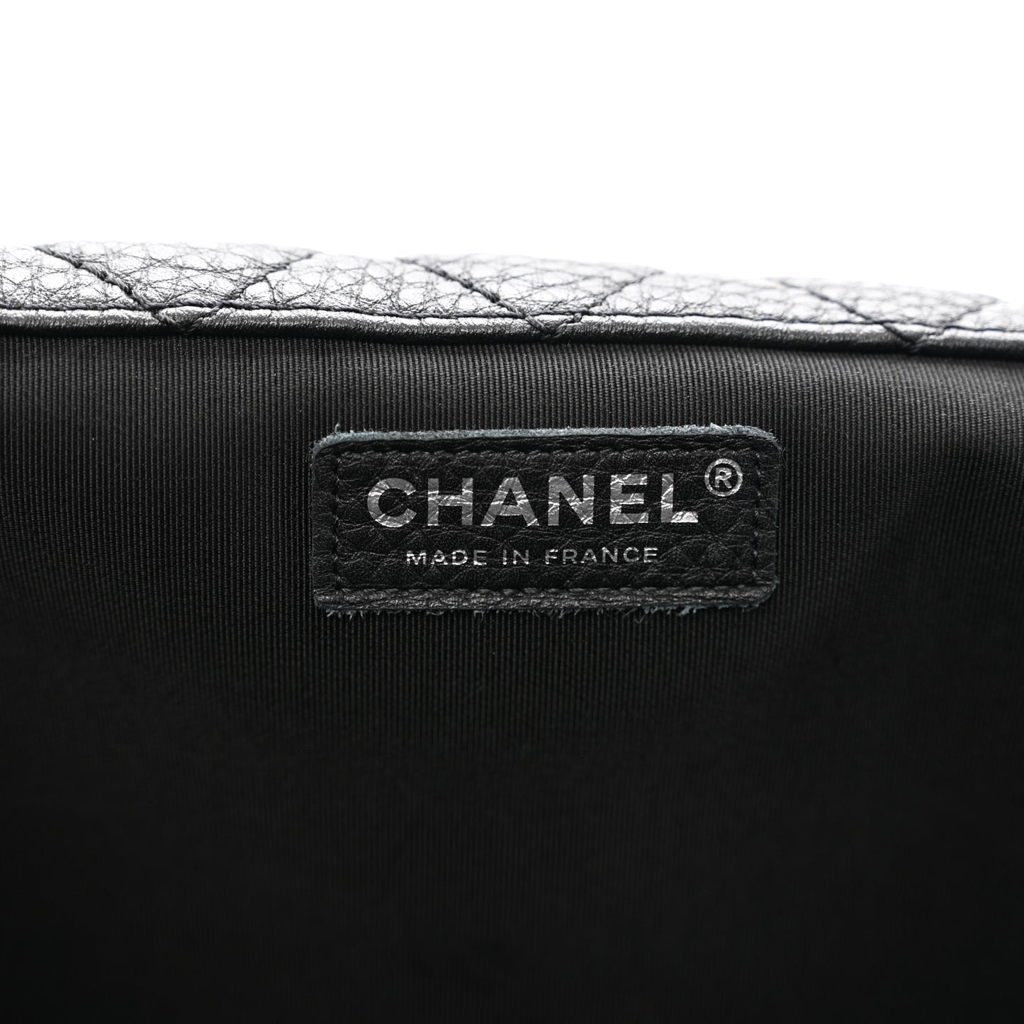 Grained Calfskin Quilted XXL Travel Flap Bag Black