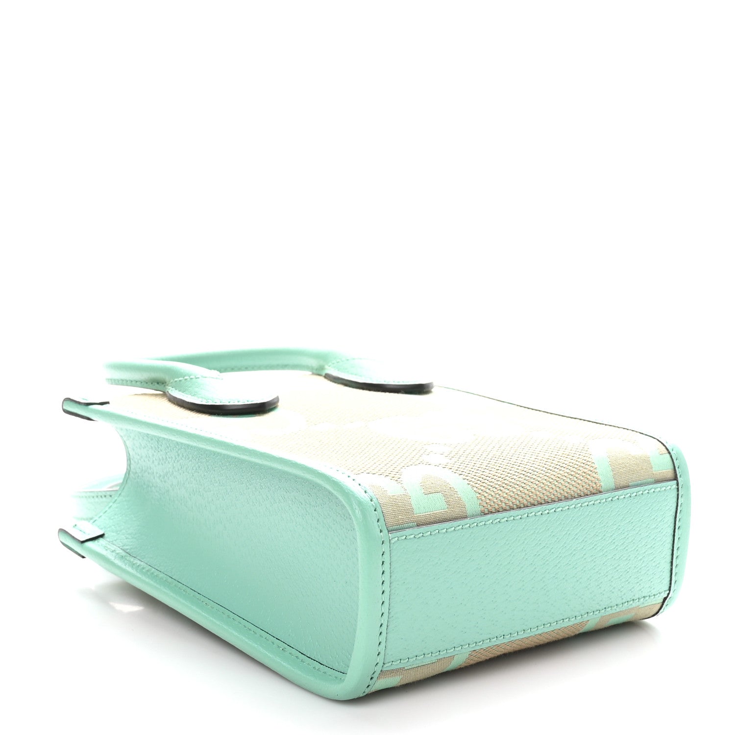 Gucci Monogram Jumbo GG Textured Dollar Calfskin Mini Tote Bag Pepperlight Mint 4 of 10