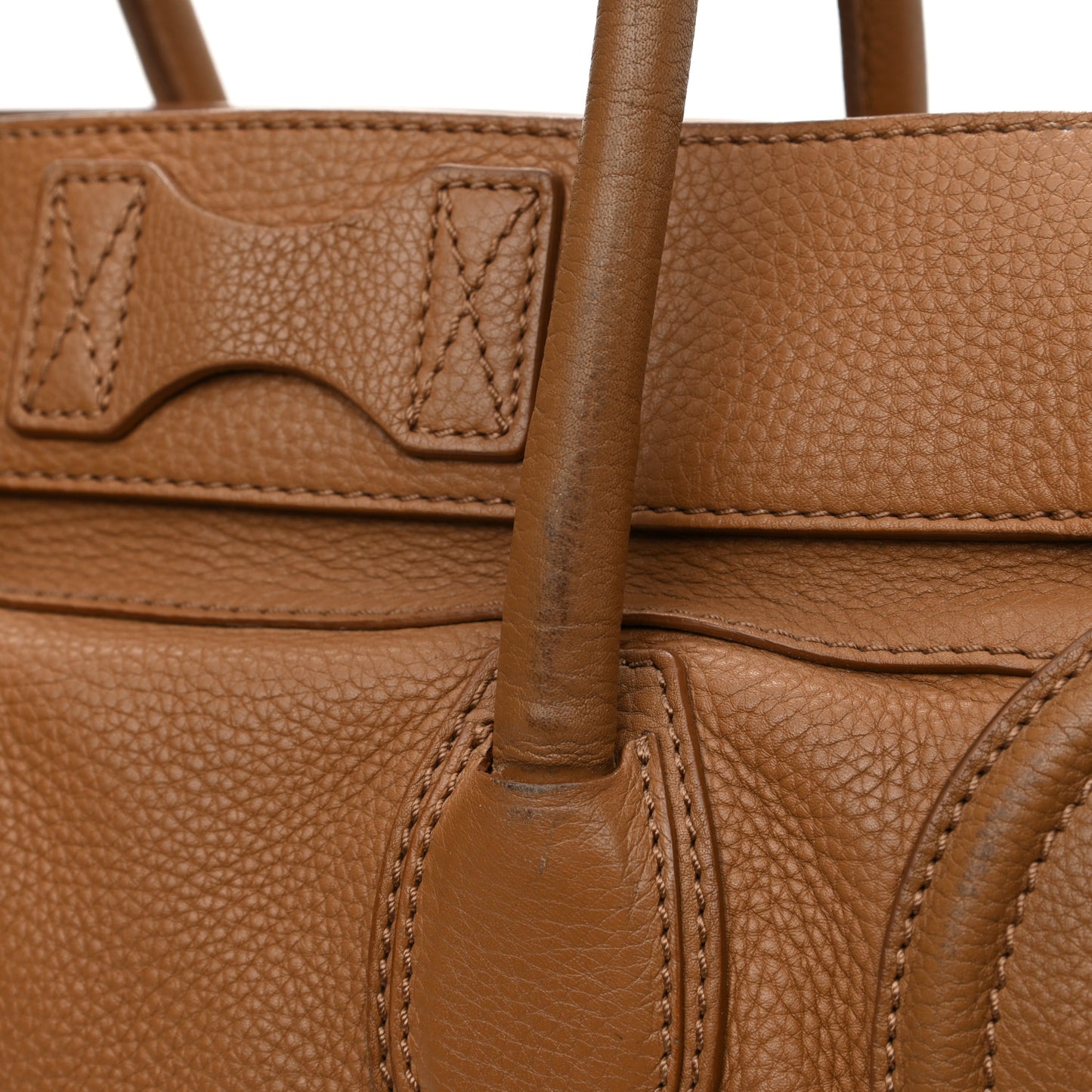 Drummed Calfskin Mini Luggage Camel