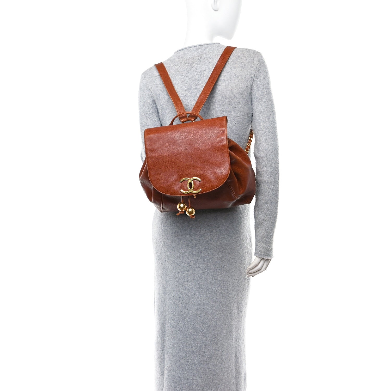 Chanel Caviar CC Backpack Brown 2 of 13