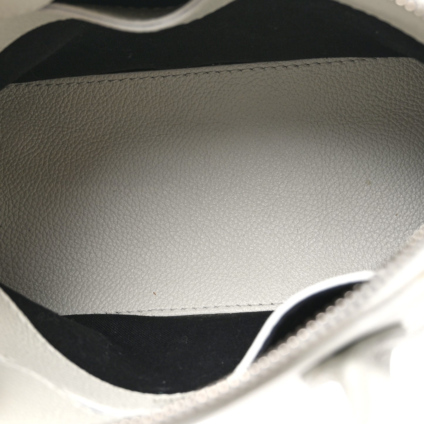 Grained Calfskin Logo XXS Ville Top Handle Bag White Fluo Pink