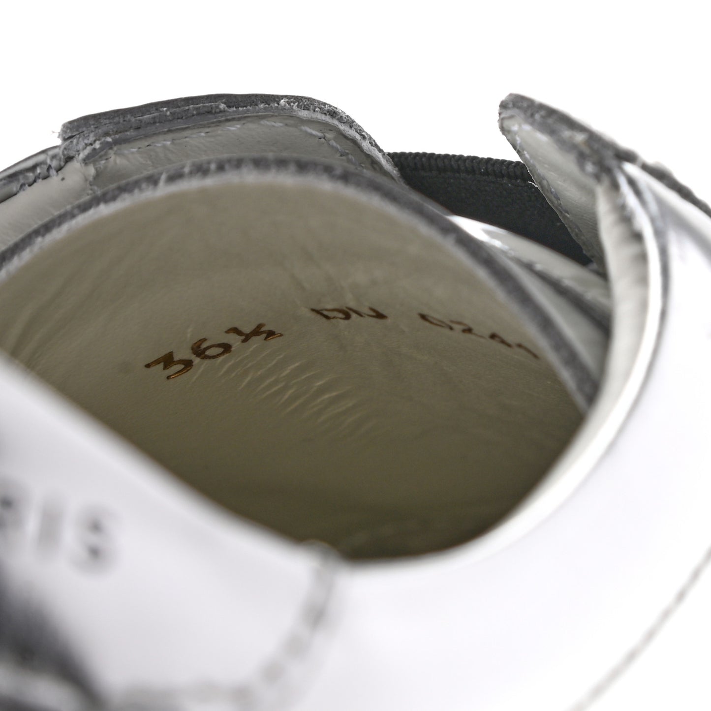 Calfskin Band Logo Womens Urban Street Sneakers 36.5 Silvery