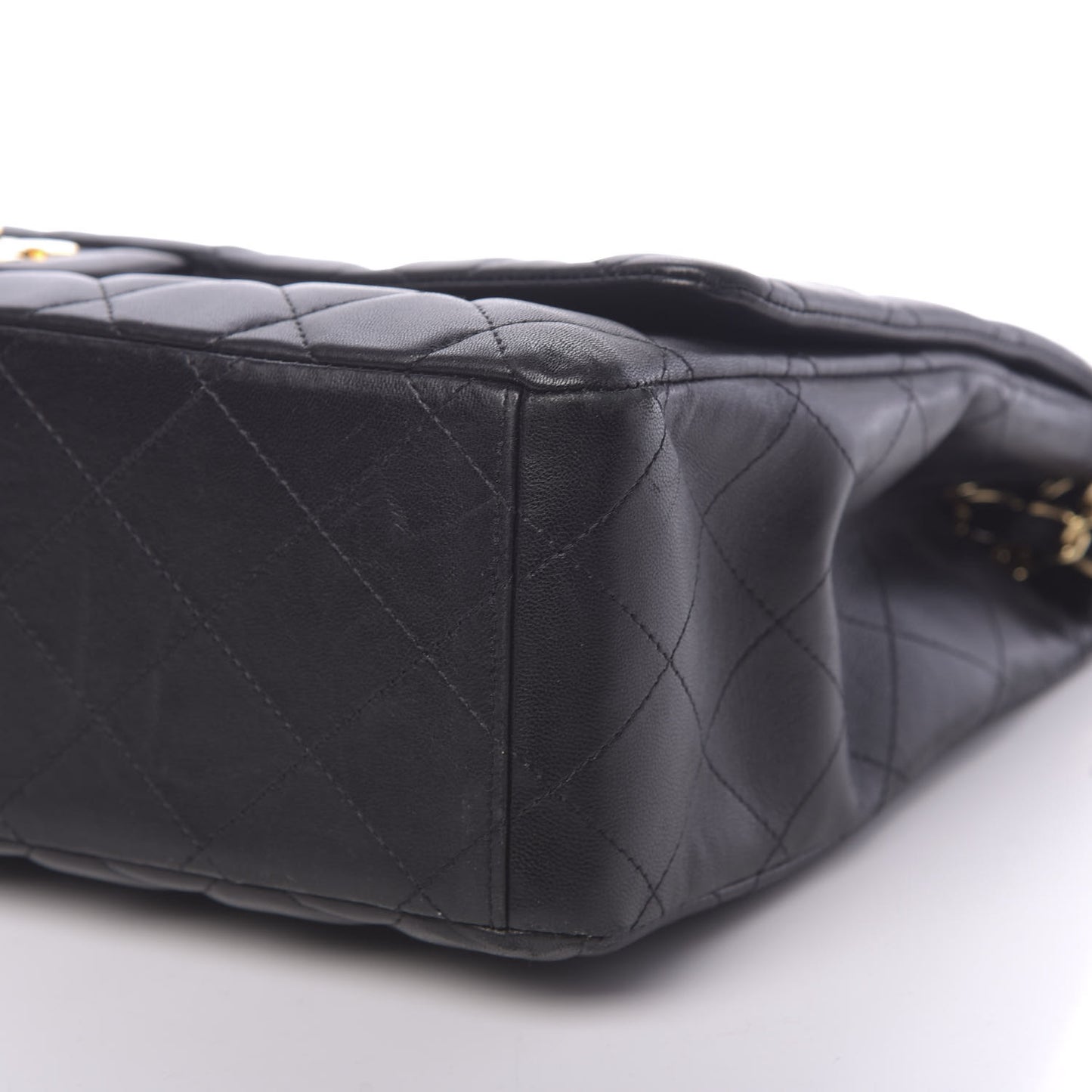 Lambskin Quilted Maxi Single Flap Black