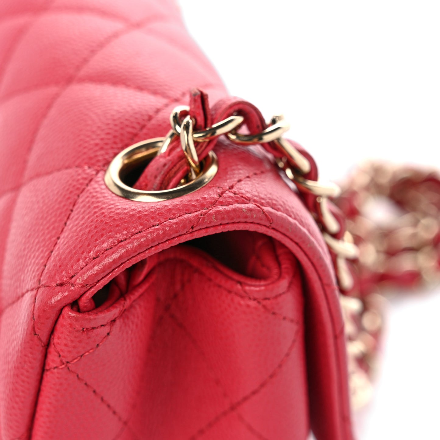 Caviar Quilted Mini Square Flap Pink