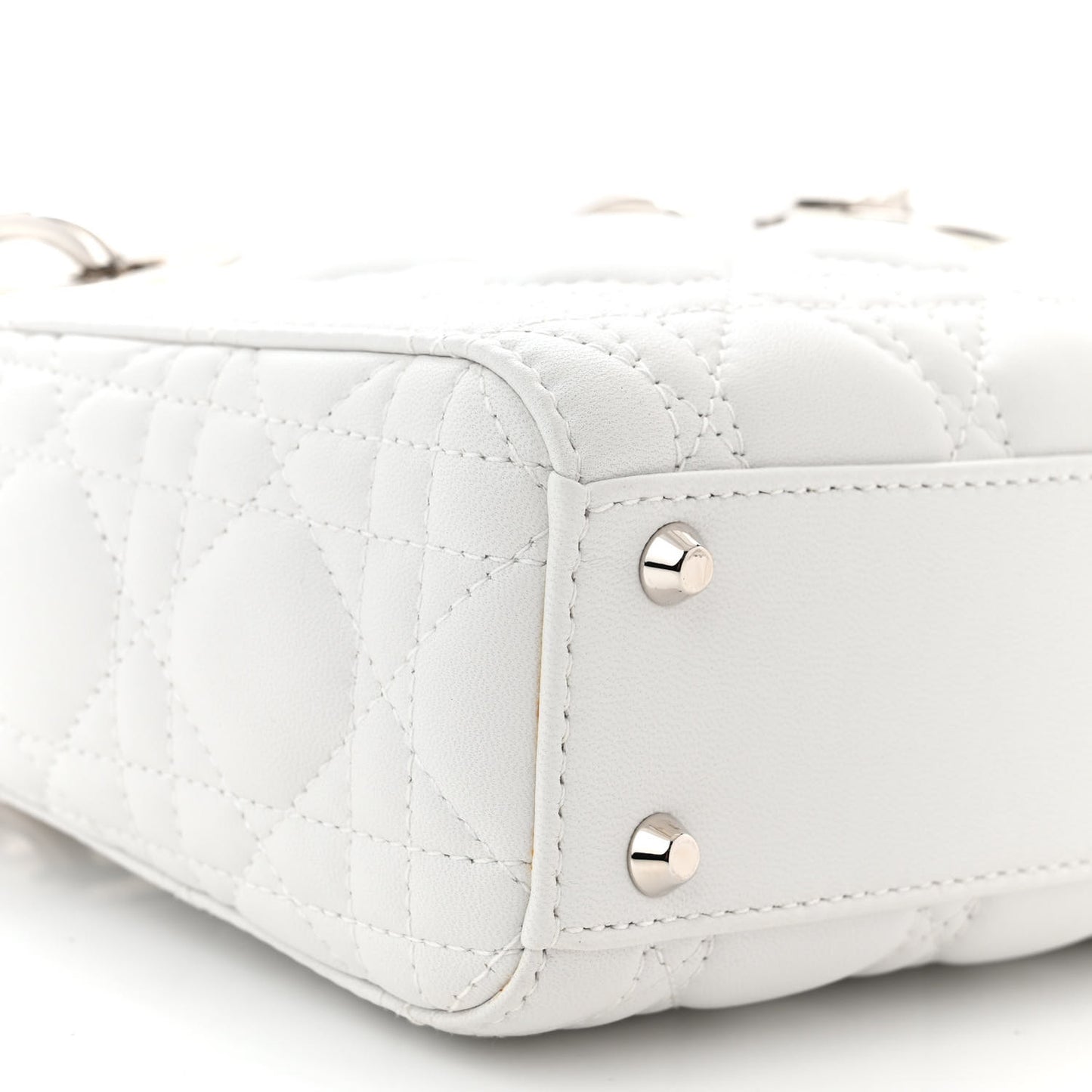 Lambskin Cannage Mini Lady Dior White
