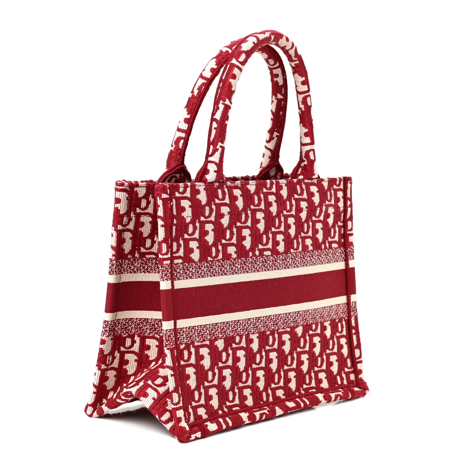 Christian Dior Oblique Small Book Tote Burgundy Multicolor 3 of 10