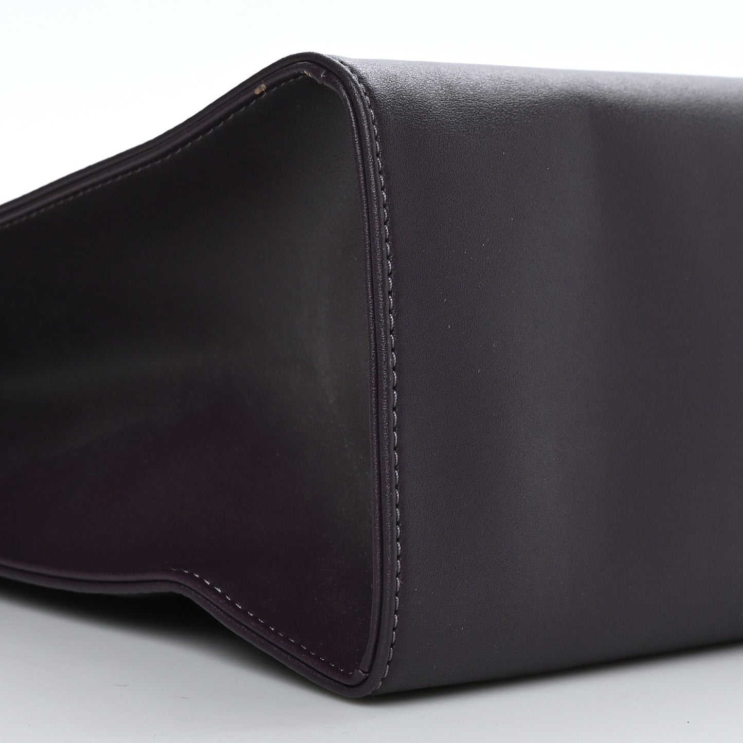Vegan Leather Medium Shopping Bag Eggplant