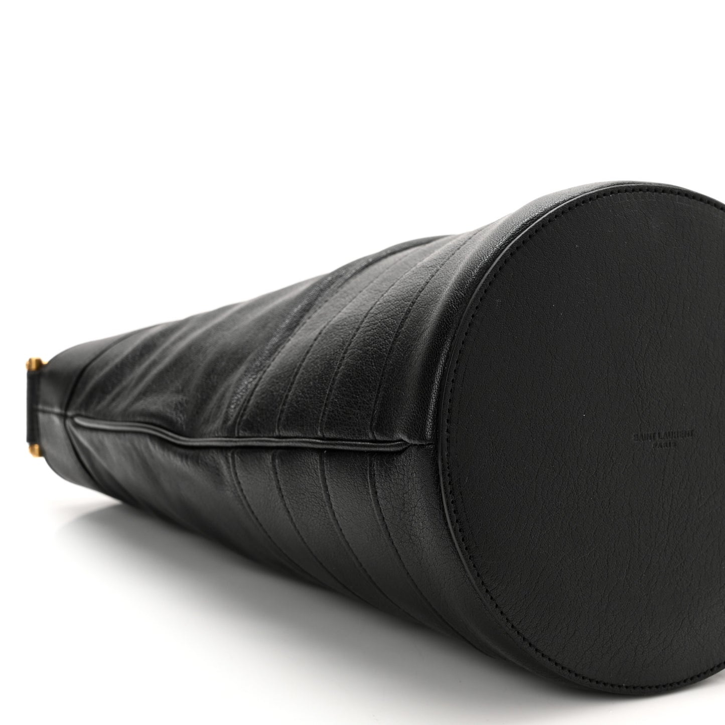 Lambskin Seau Fermoir Bucket Bag Black