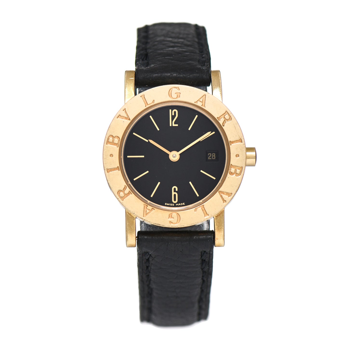 18K Yellow Gold Calfskin 26mm B.Zero1 Quartz Watch Black