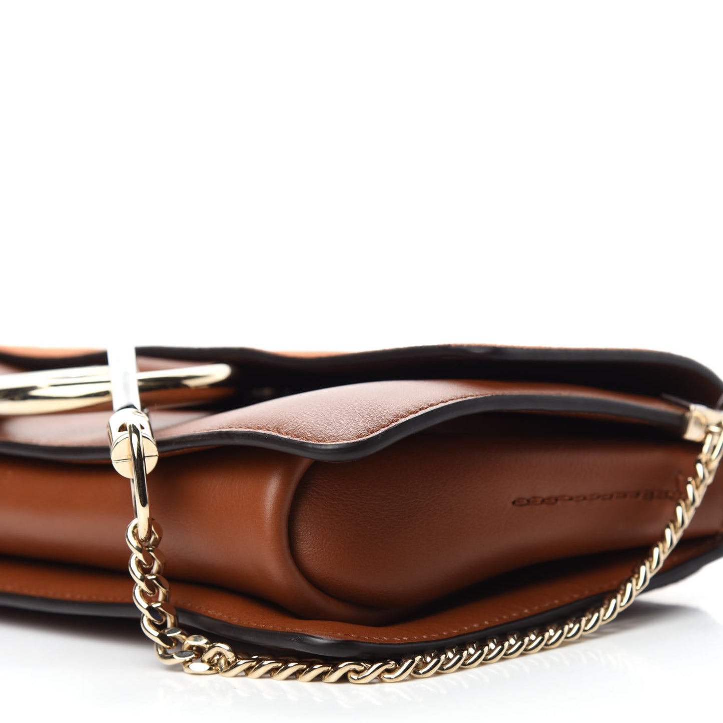 Suede Calfskin Small Faye Shoulder Bag Tobacco