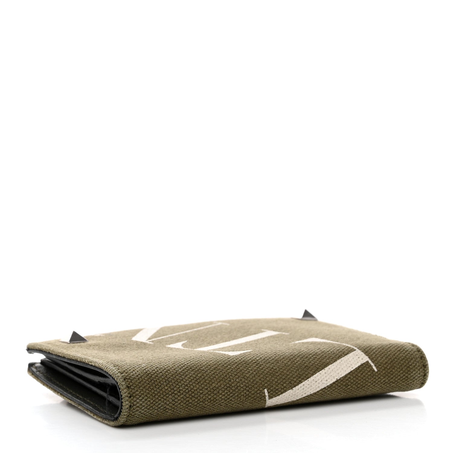 Valentino Garavani Canvas Rockstud VLTN Bi-Fold Wallet Olive 4 of 11