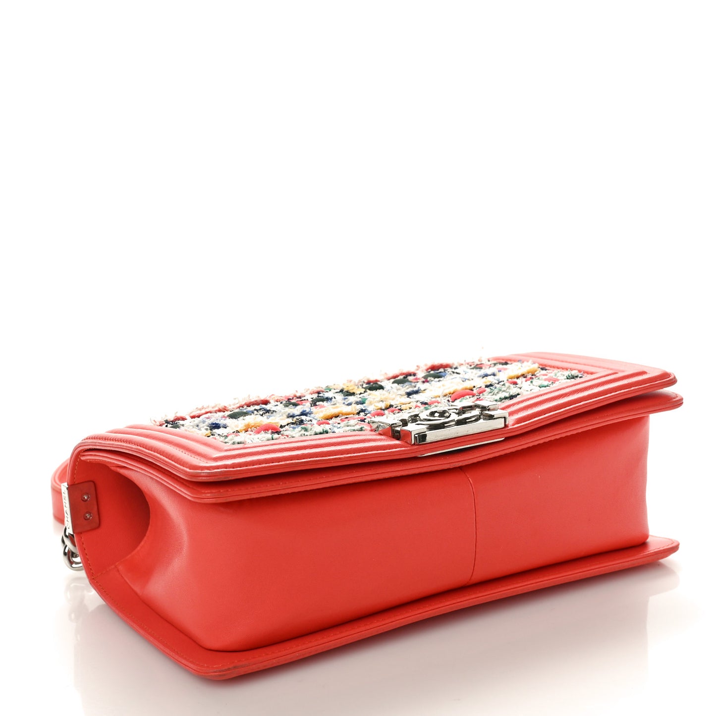 Lambskin Tweed Medium Boy Flap Coral