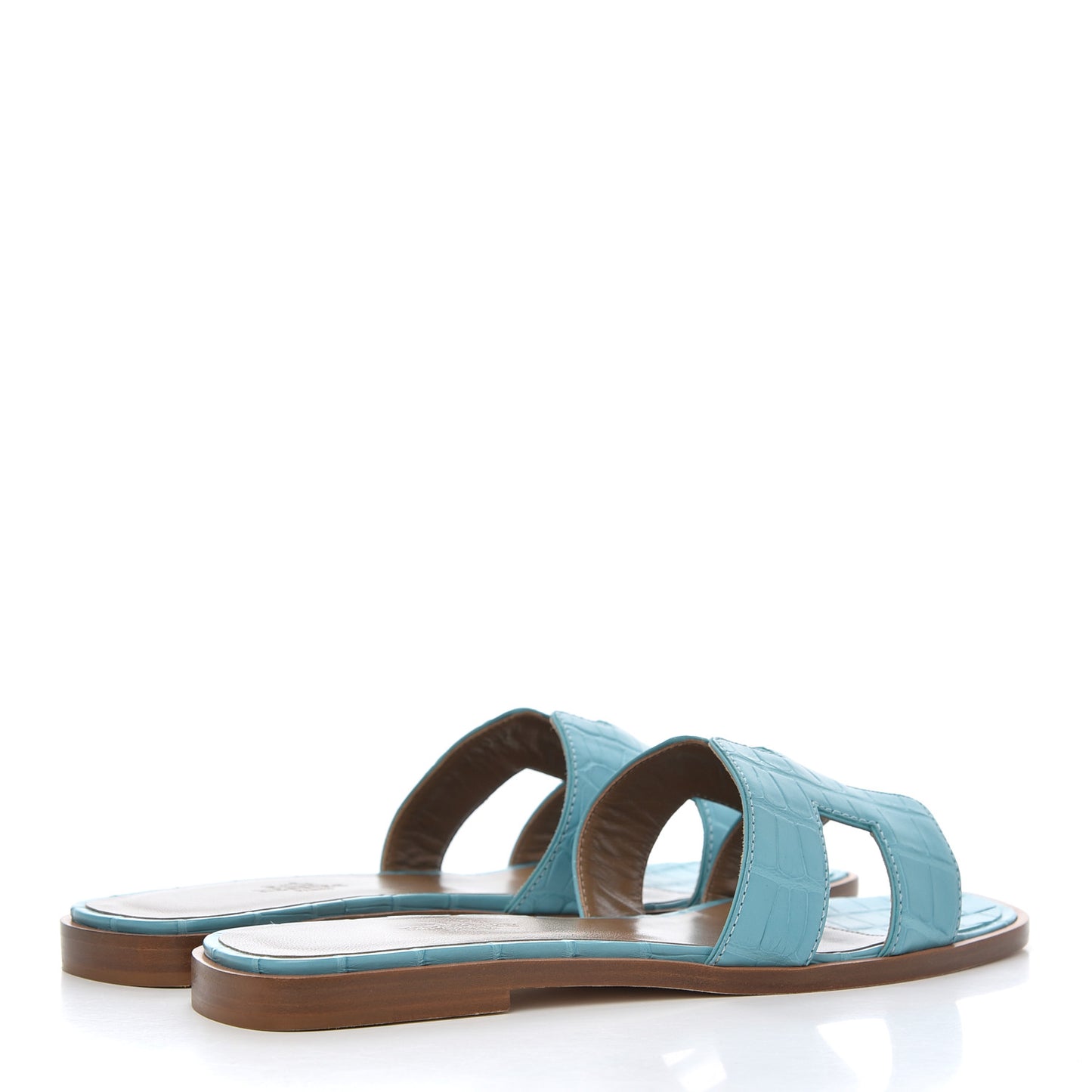 Matte Alligator Oran Sandals 36 Bleu Saint Cyr