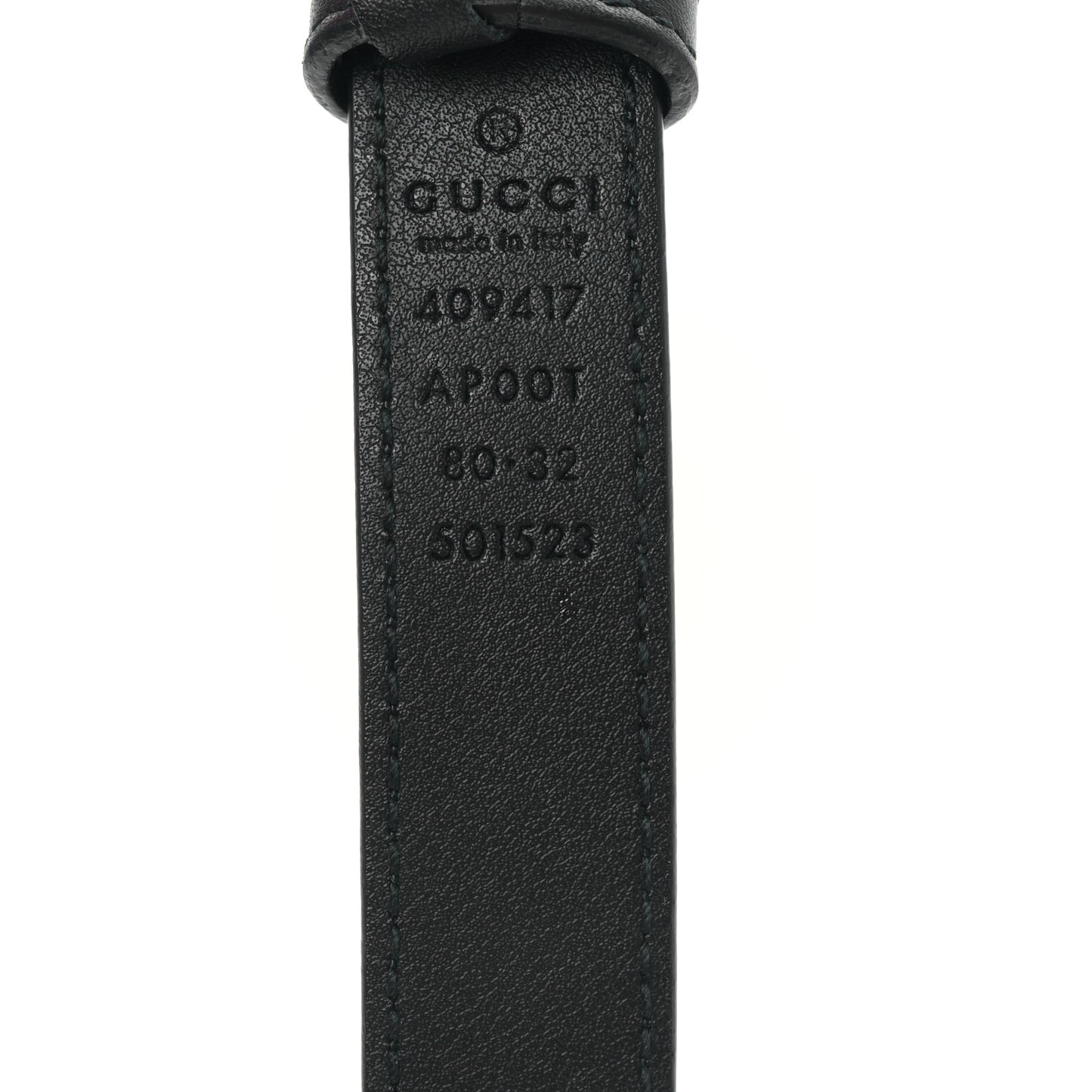 Calfskin Double G 20mm Belt 80 32 Black