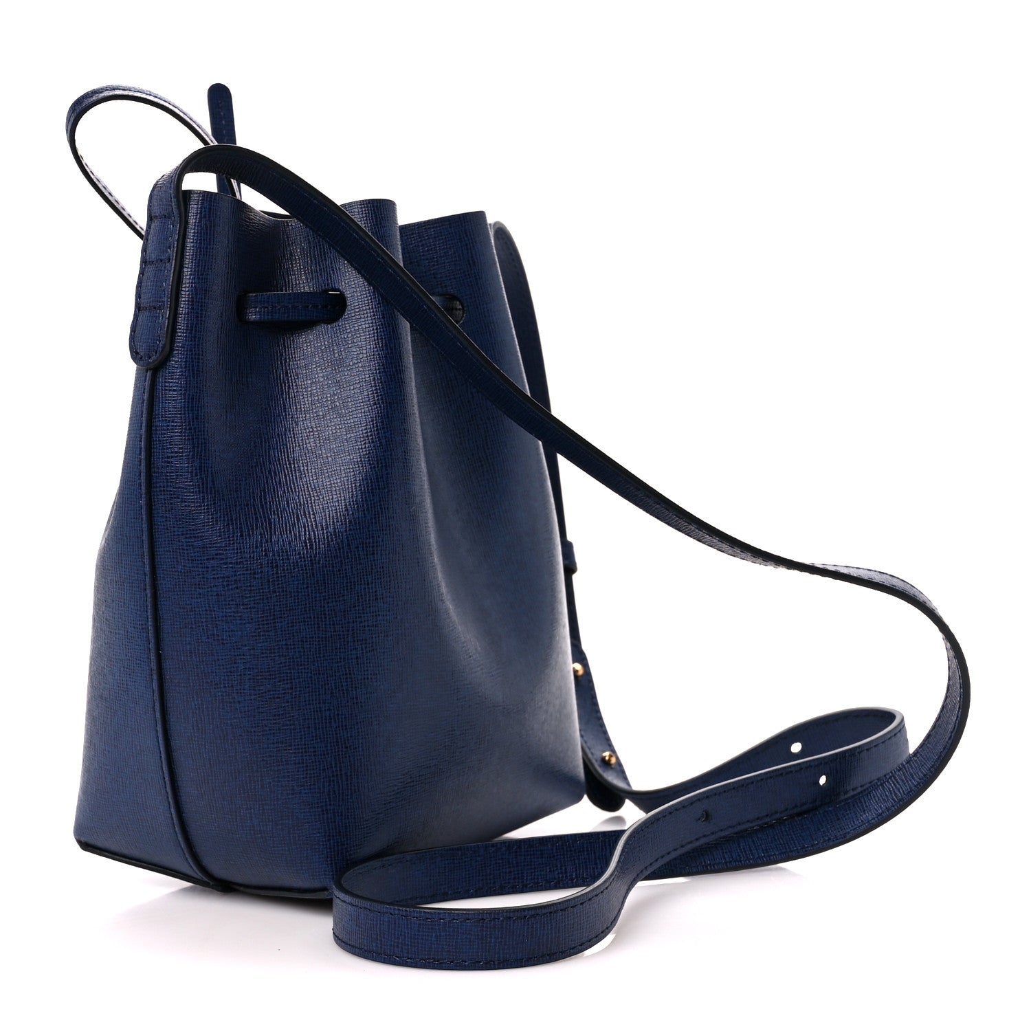 Mansur Gavriel Saffiano Mini Bucket Bag Blue 3 of 10