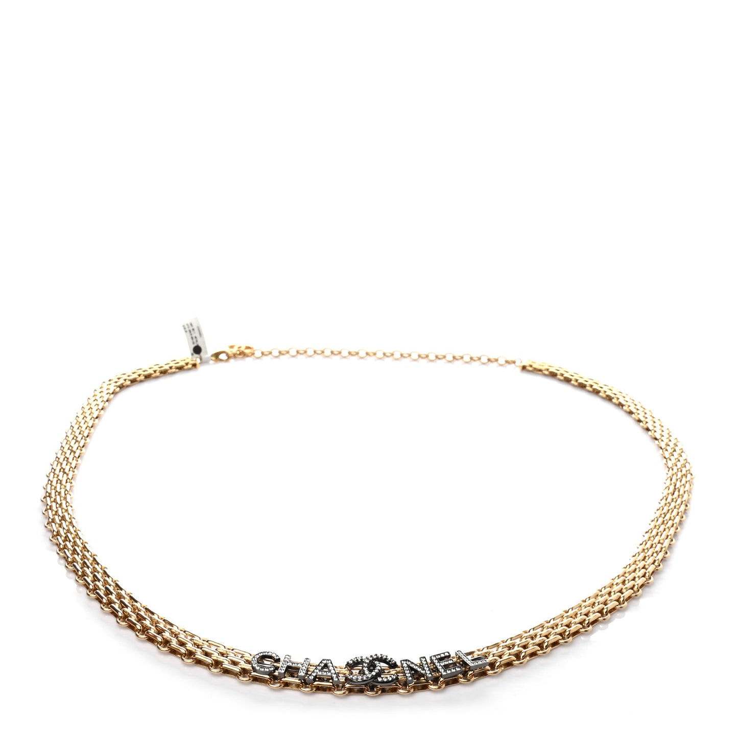 Crystal Logo Chain Belt 85 Gold