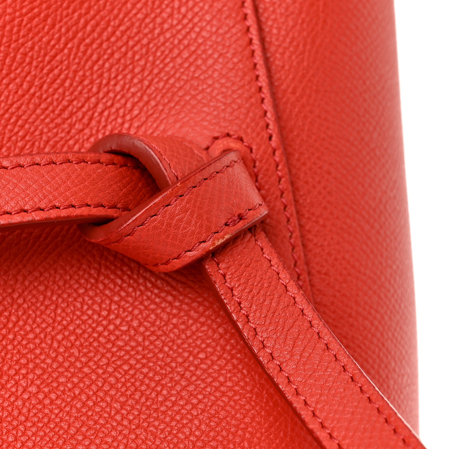 Grained Calfskin Micro Belt Bag Coral