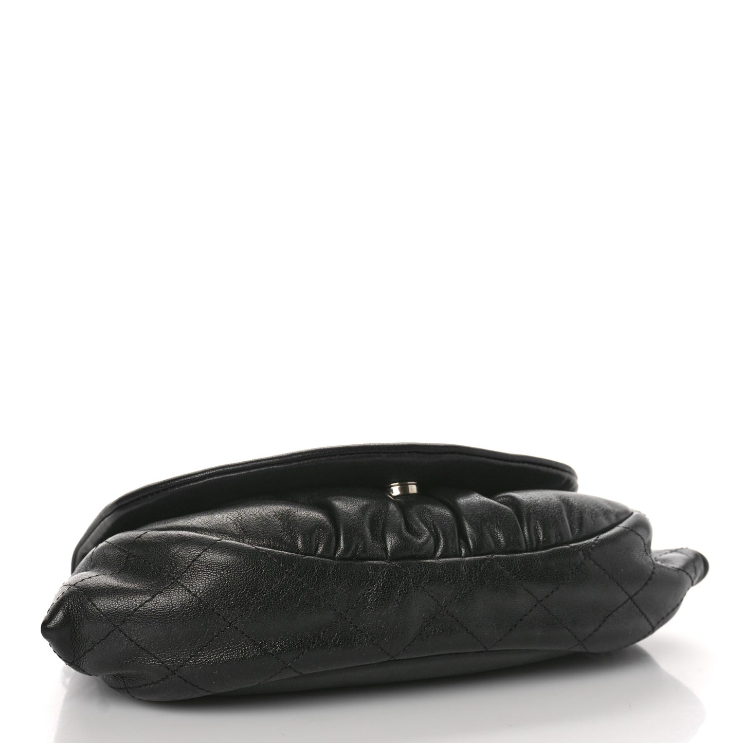 Lambskin Half Moon Wallet On Chain WOC Black