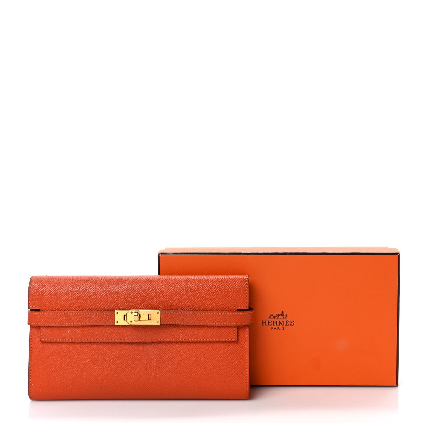 Epsom Kelly Longue Wallet Orange
