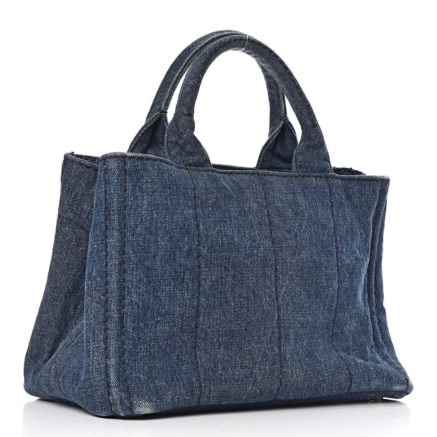 Prada Denim Logo Tote Avio 3 of 15