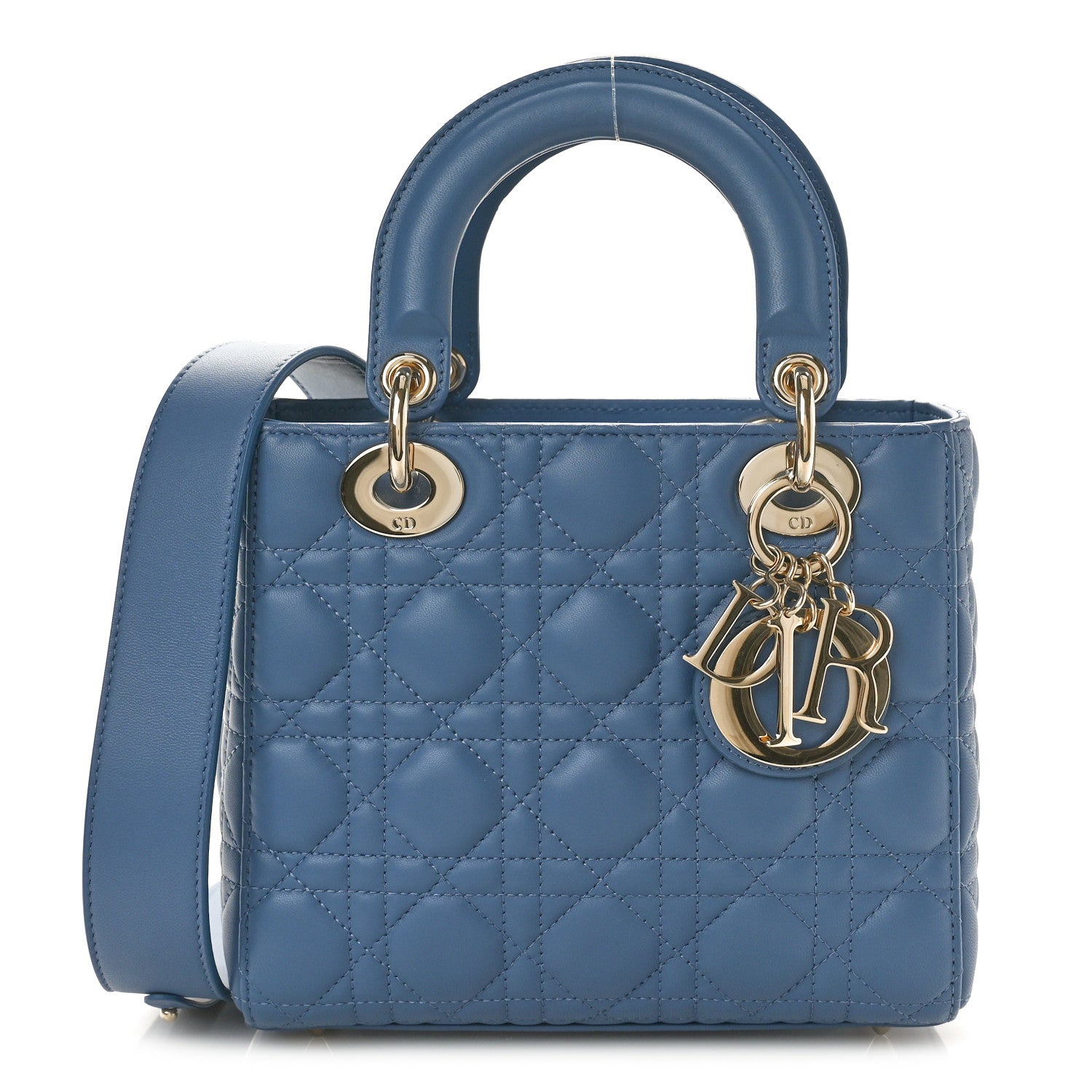 Christian Dior Lambskin Cannage Small My ABCDior Lady Dior Denim Blue 1 of 10