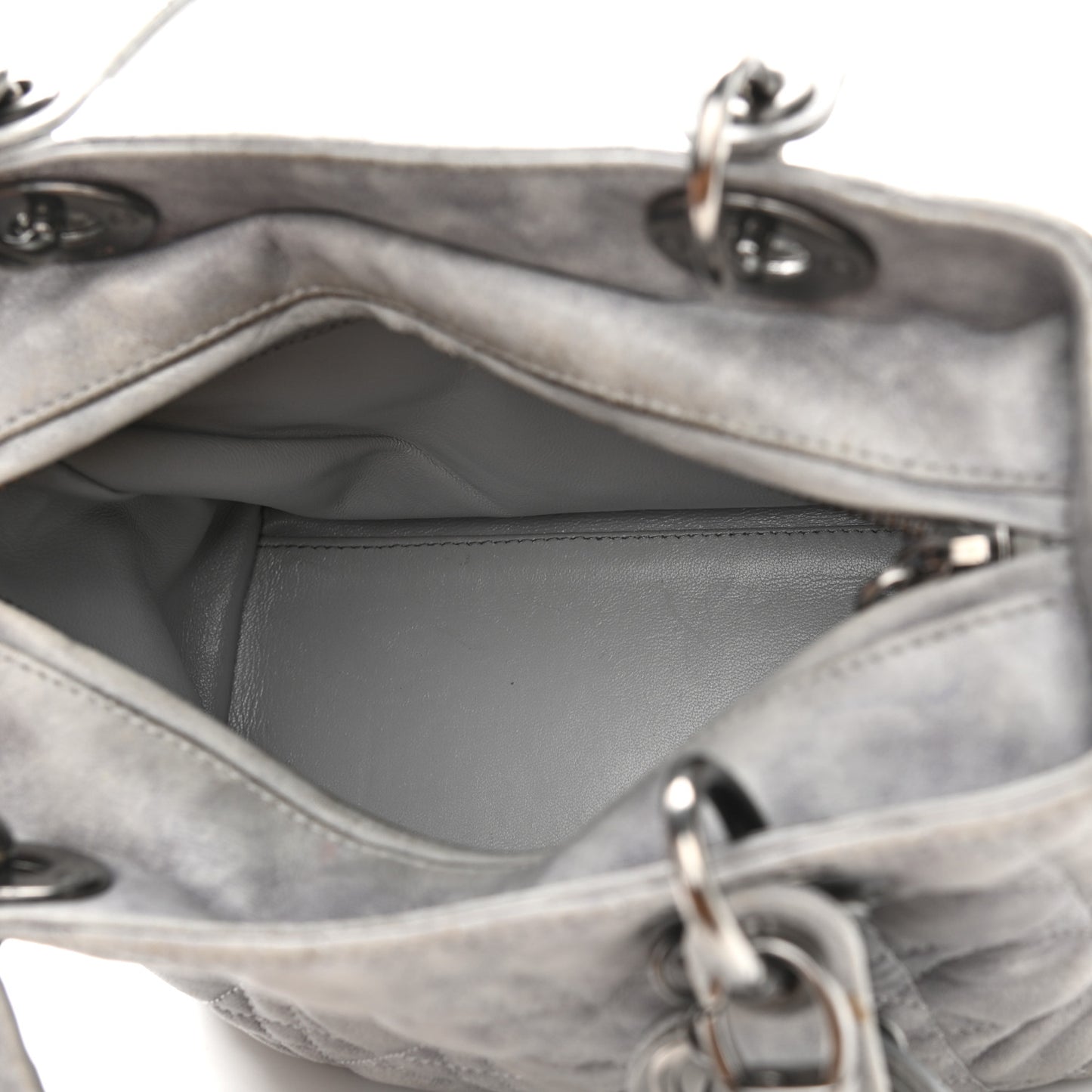 Lambskin Cannage Medium Lady Dior Grey