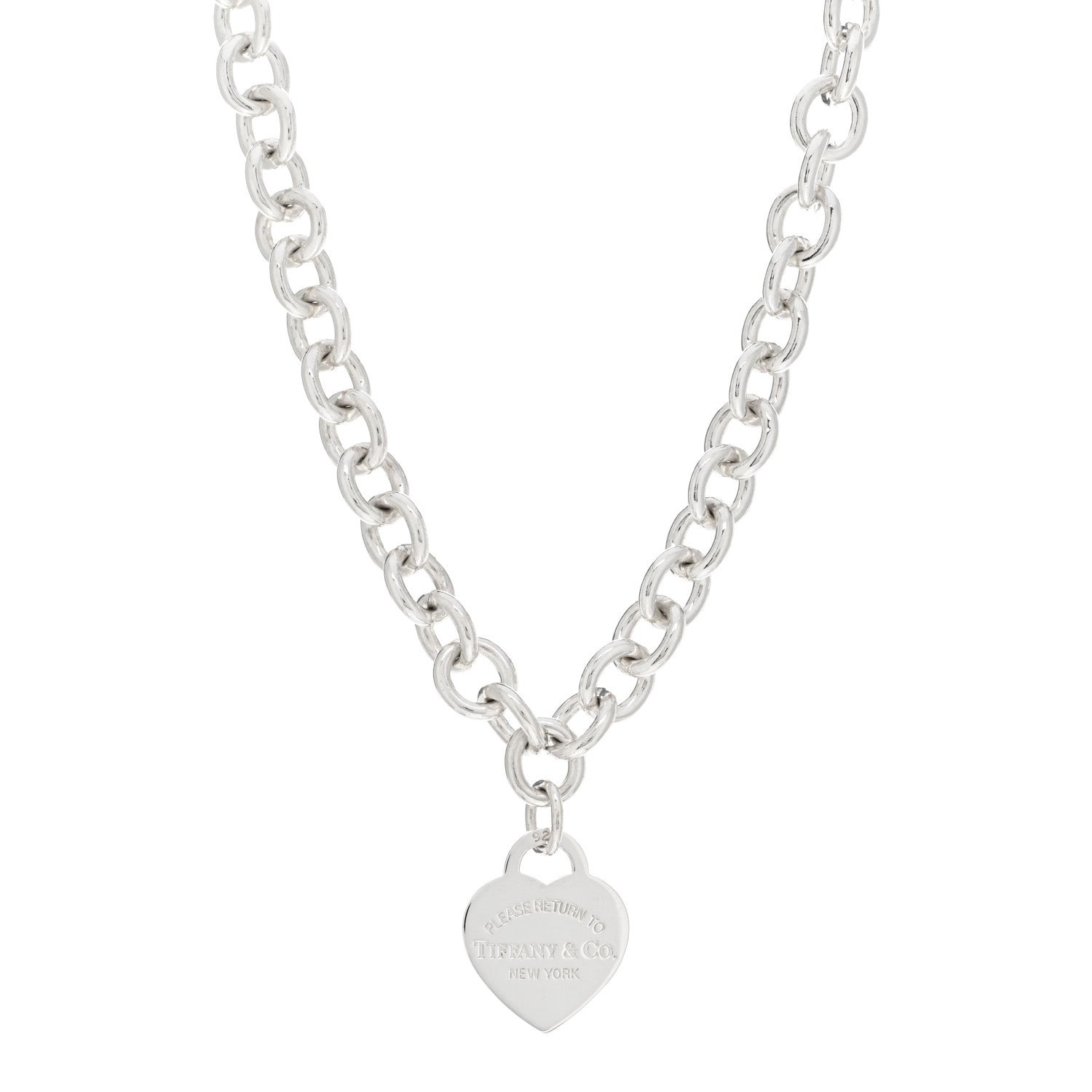 Tiffany Sterling Silver Return to Tiffany Heart Tag Pendant Necklace 1 of 3