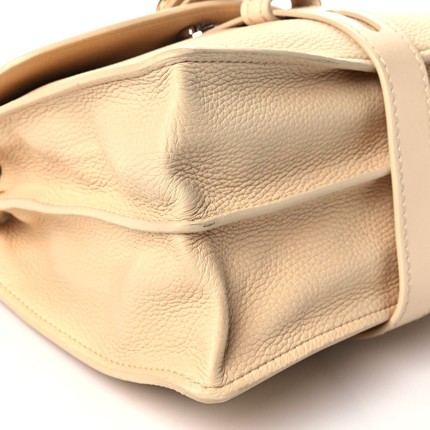Shiny Grained Calfskin Medium Aby Day Shoulder Bag Blondie Beige