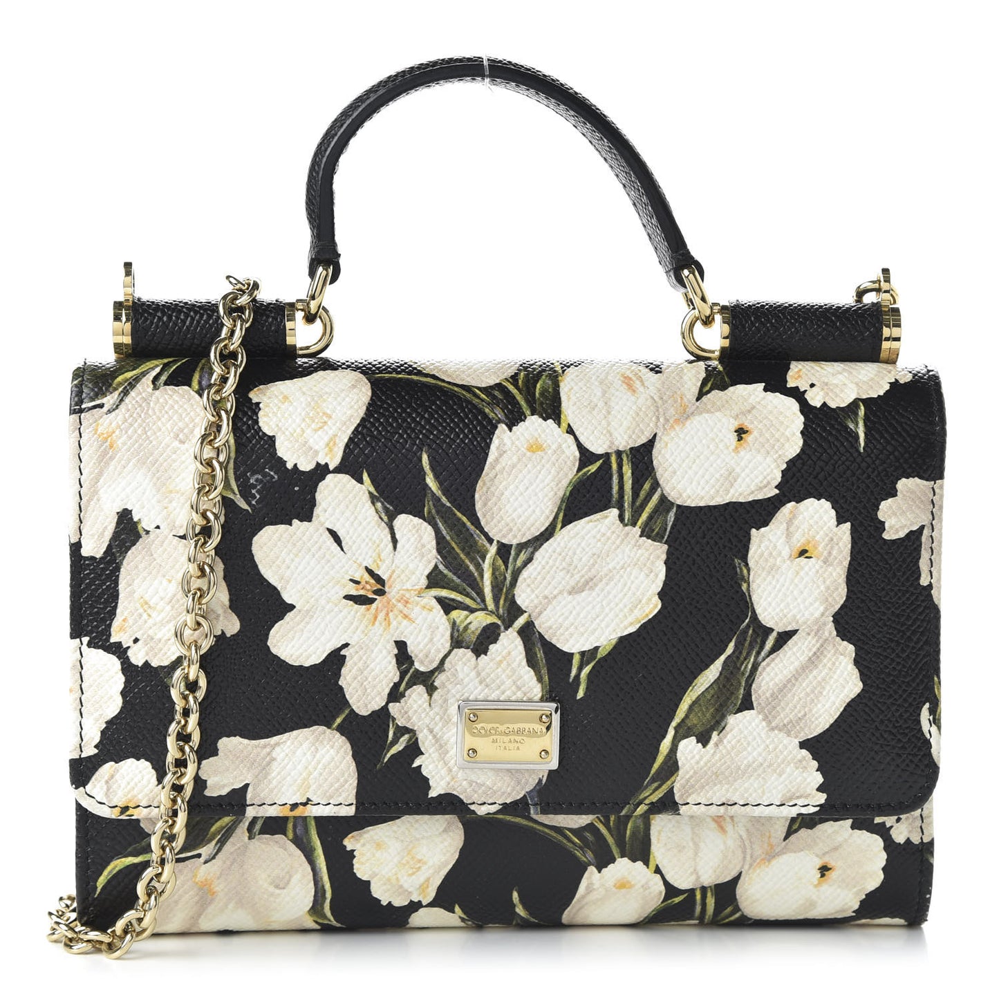 Dauphine Tulip Print Mini Von Bag Black