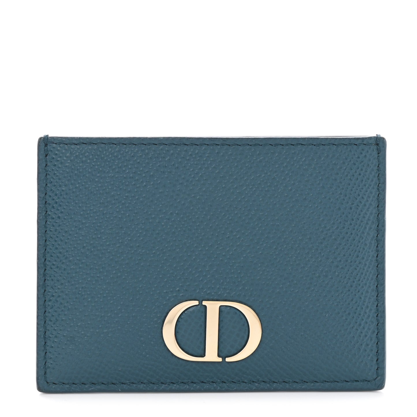 Grained Calfskin 30 Montaigne Card Holder Blue