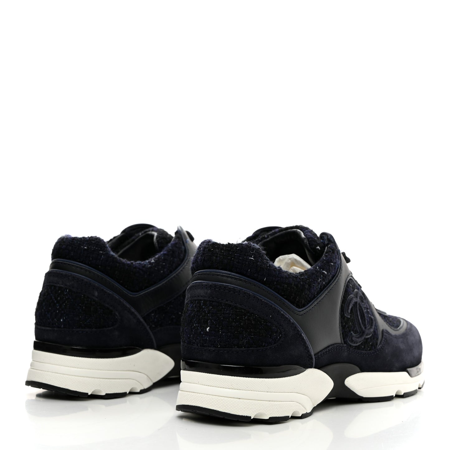 Tweed Suede Womens CC Sneakers 36 Black Blue