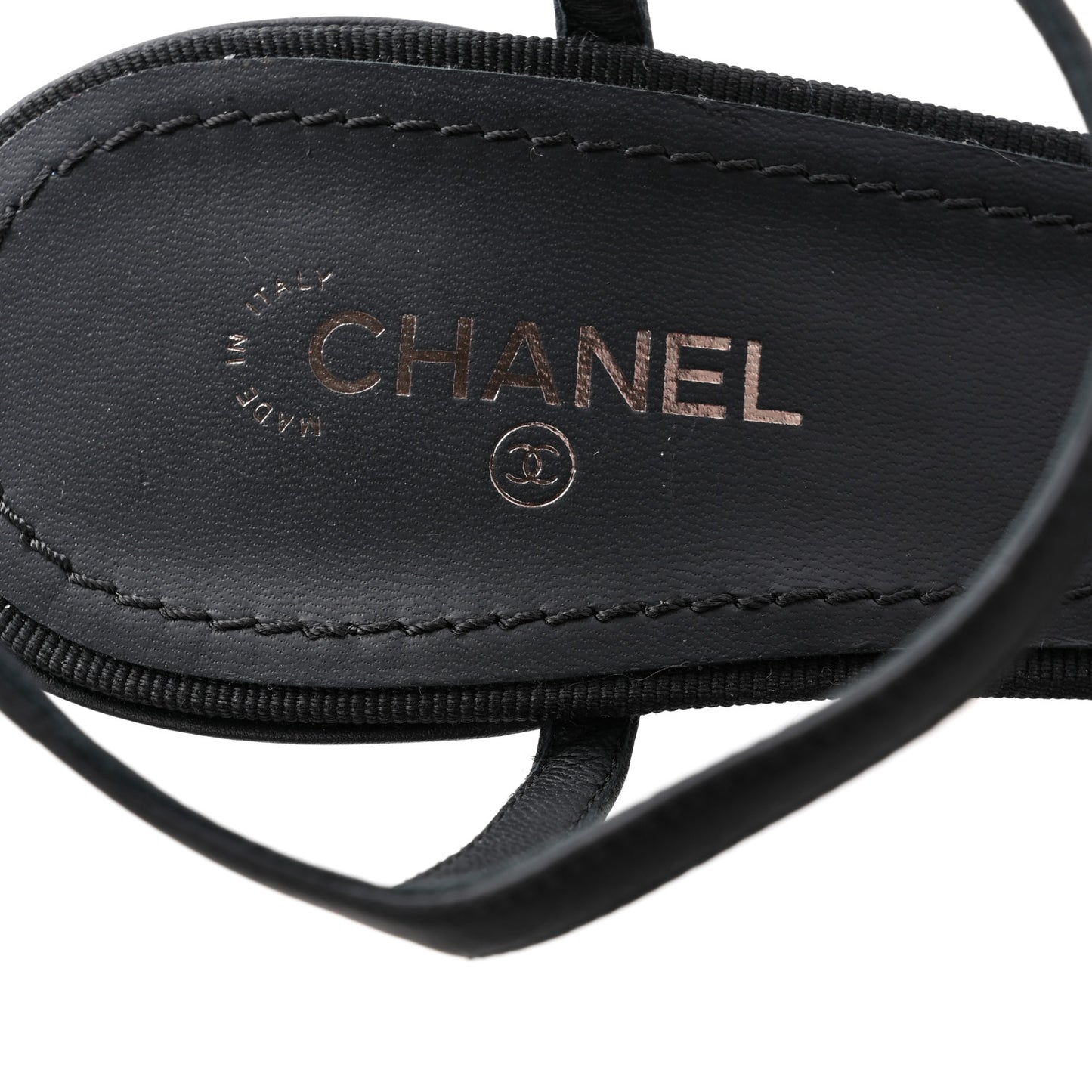 Lambskin Grosgrain Bow CC Sandals 39 Black