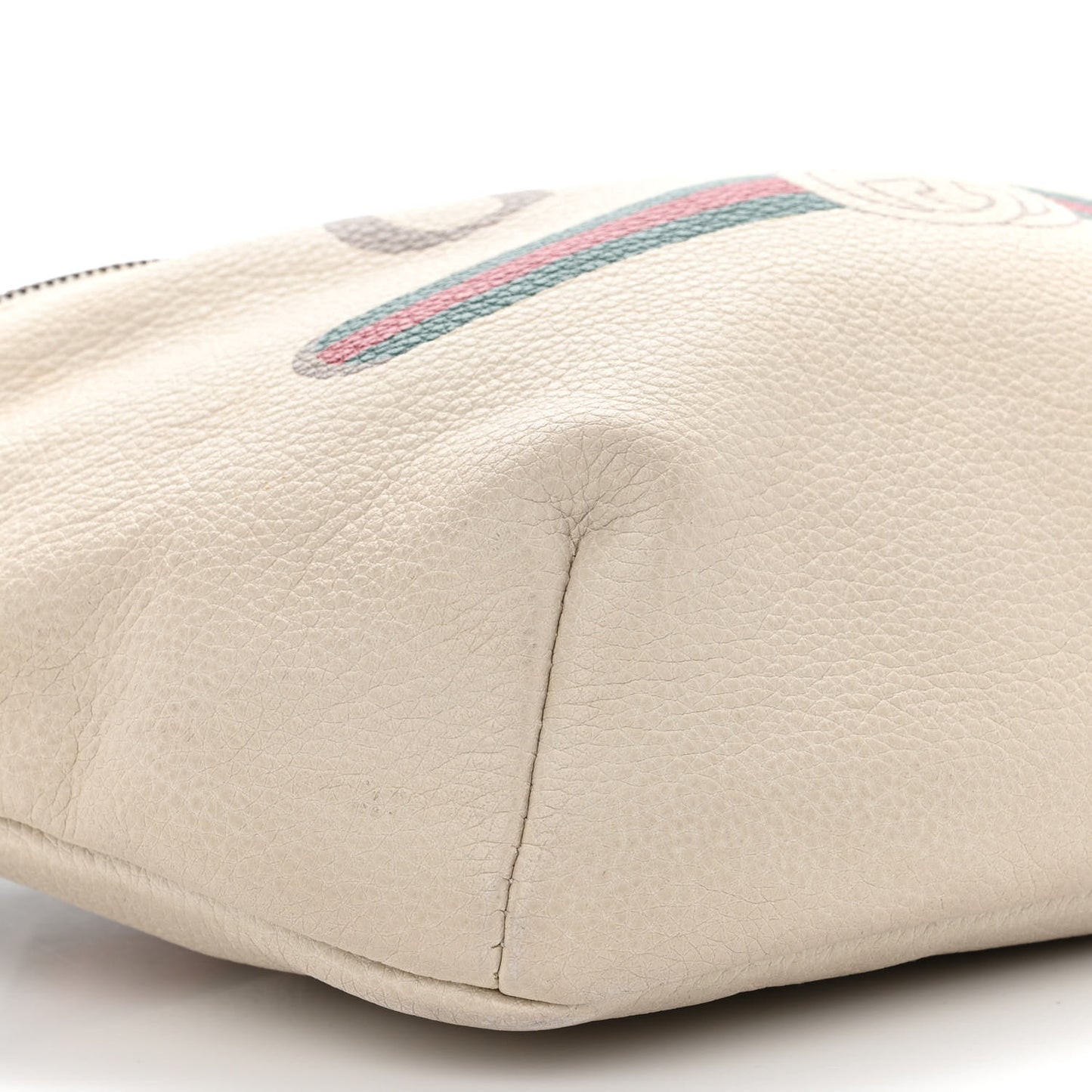 Grained Calfskin Logo Belt Bag White